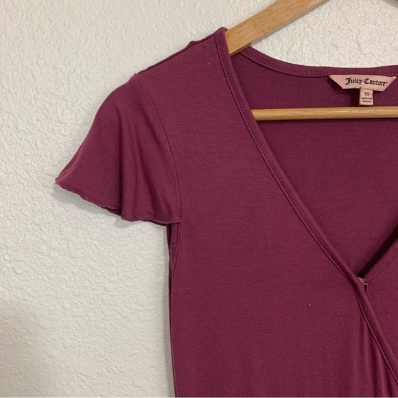 Juicy Couture Y2K Plum A-Line Ruffle Hem Midi Dress Size XS - Picture 3 of 8